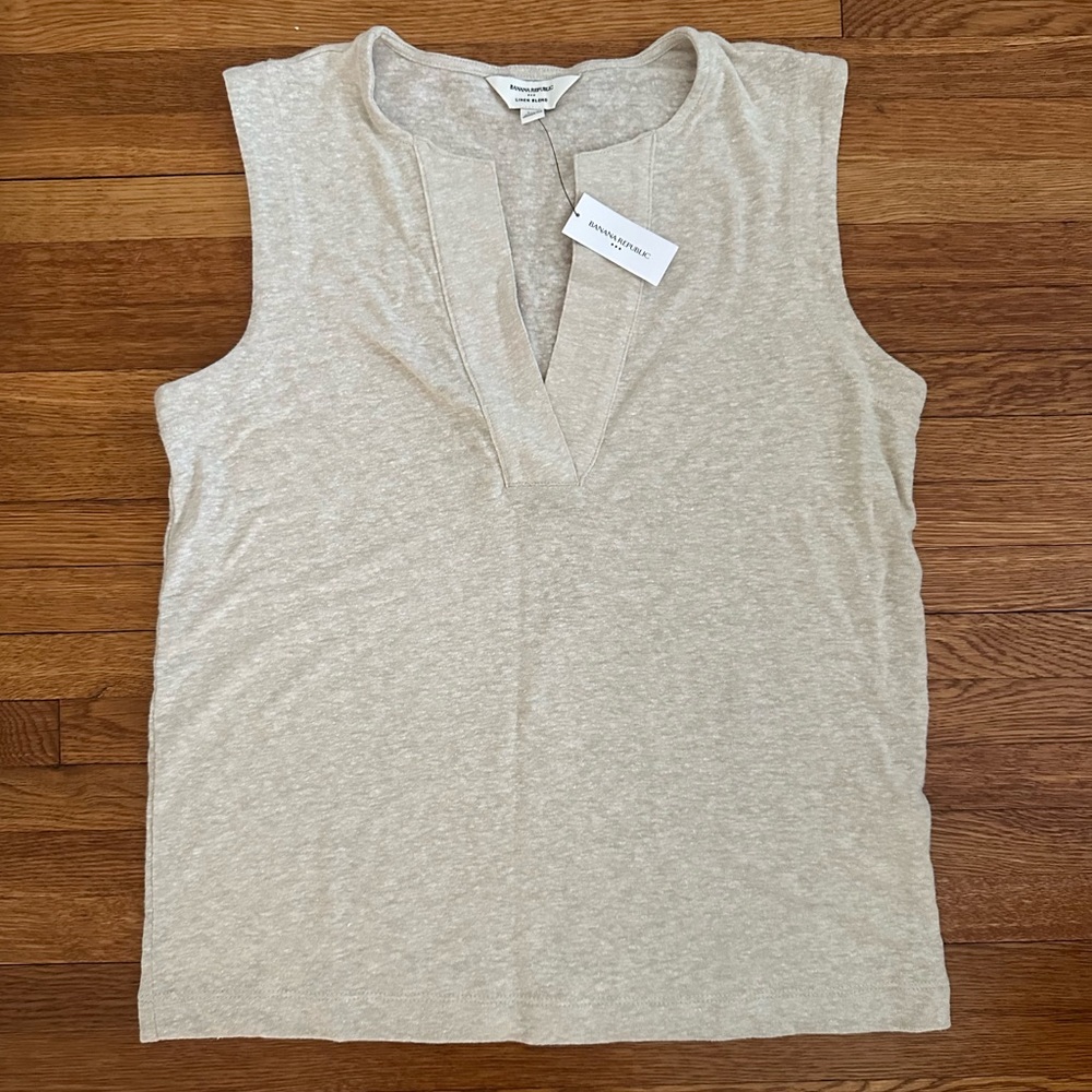 Banana Republic Beige V-Neck Tank Top